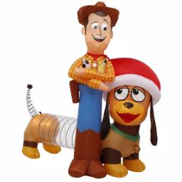 Disney Pixar Toy Story Woody and Slinky 5.6 ft. Pre-lit Inflatable Airblown Holiday Scene thumbnail 10