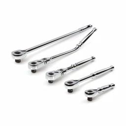 TEKTON 3/8 in. Drive Quick-Release Ratchet Set, 5-Piece, 90-Tooth Flex Head thumbnail 1