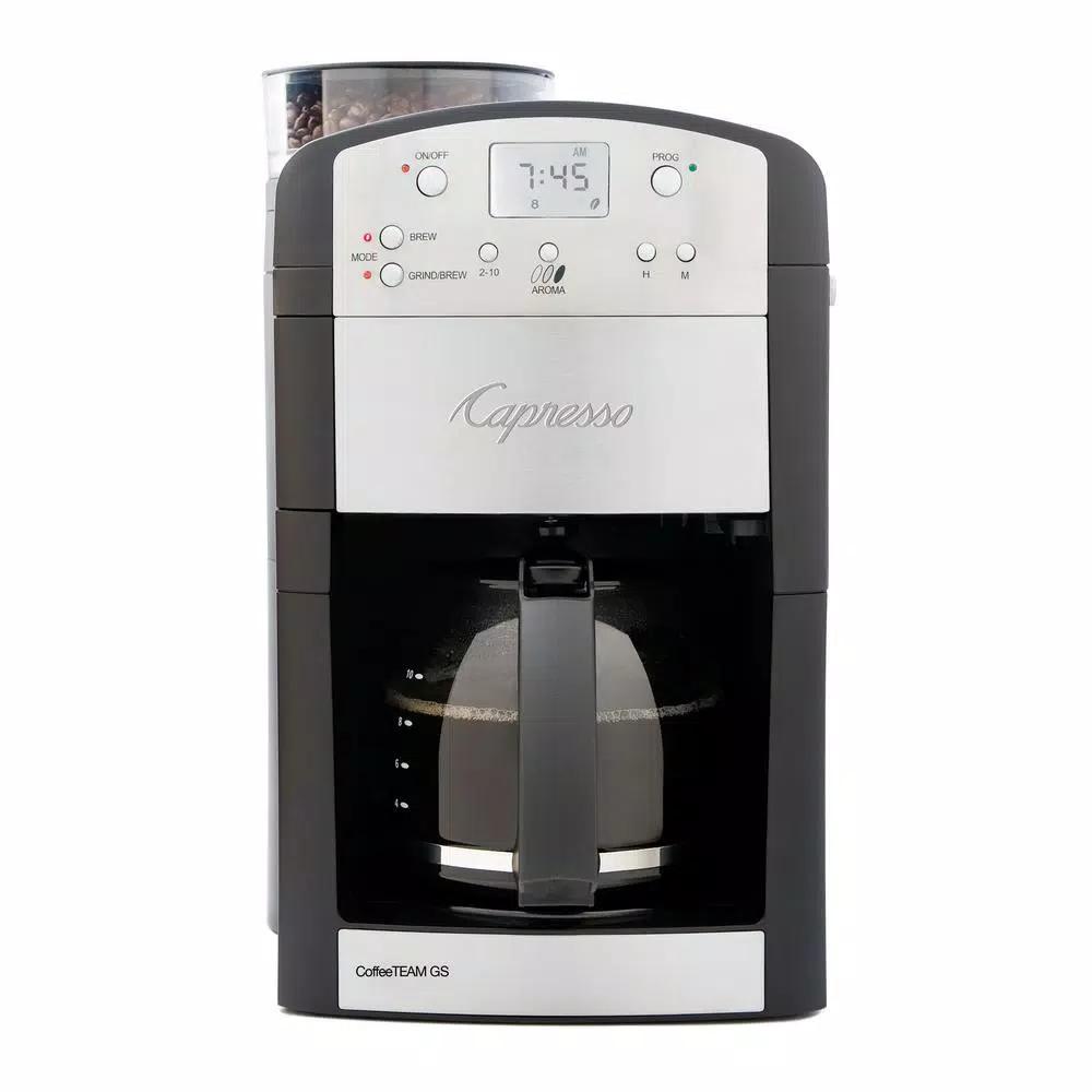 Unbranded Capresso Jura 10-Cup Coffee Maker with Built-in Conical Burr Grinder, Silver