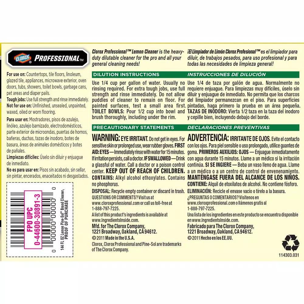 Pine-Sol Professional Multi-Surface Cleaner, Lemon Fresh, 144 oz. (2-Pack)