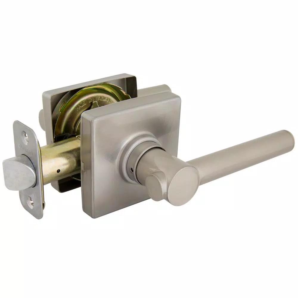 Defiant Highland Satin Nickel Passage Door Lever with Square Rose