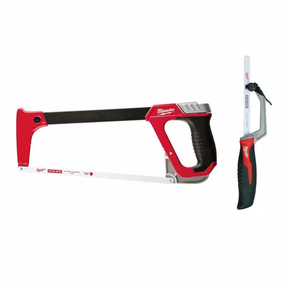 Milwaukee 2-Piece Hack Saw Set: 12 in. High Tension & 10 in. Compact Hack Saws