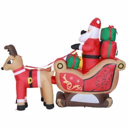 Luxen Home 7 ft. Santa and Sleigh Inflatable with LED Lights thumbnail 5