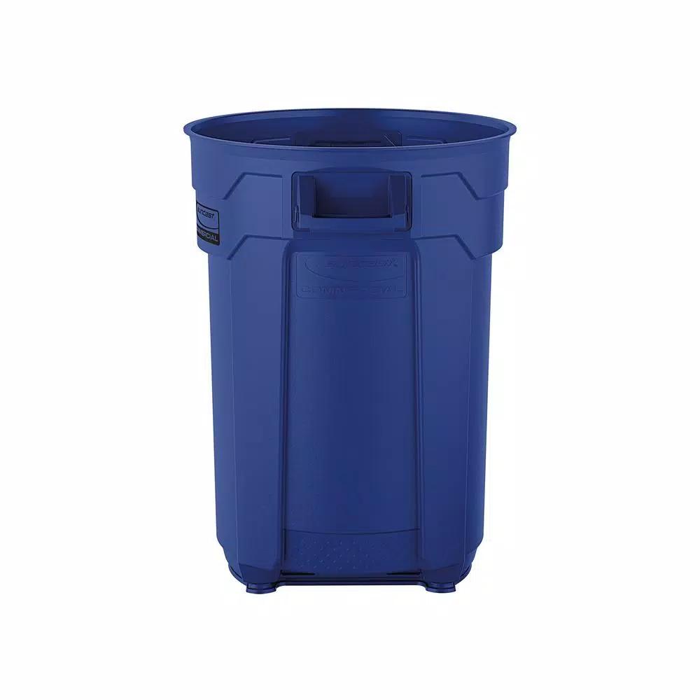 Suncast Commercial Suncast 44 Gallon Commercial Heavy Duty Resin Trash Can, Blue
