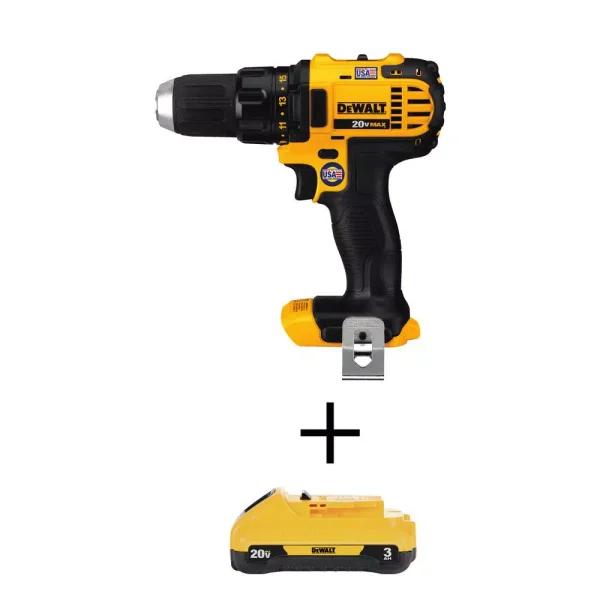 DEWALT 20V MAX Cordless Compact Drill Driver Kit with 3.0 Ah Li-Ion Battery