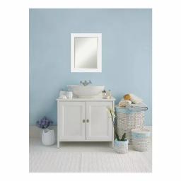 Amanti Art Corvino 23 in. W x 29 in. H Rectangular Beveled Edge Bathroom Vanity Mirror, Satin White Wood Frame thumbnail 9