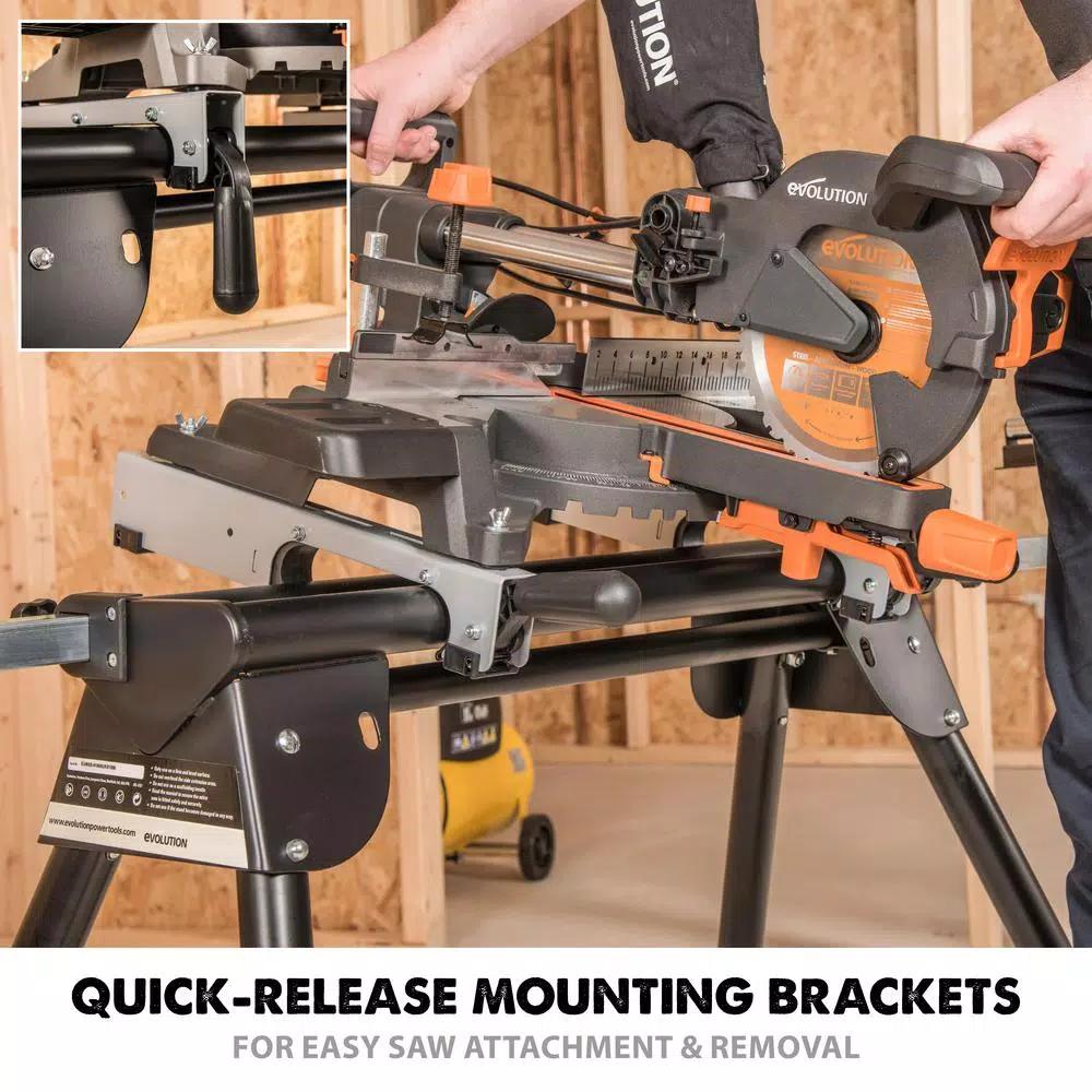 Evolution Power Tools Evolution Compact Folding Miter Saw Stand with Quick Release Mounting Brackets