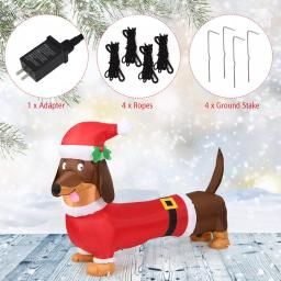 Costway 5 ft. Christmas Inflatable Dog with LED Lights and Waterproof Fan thumbnail 6