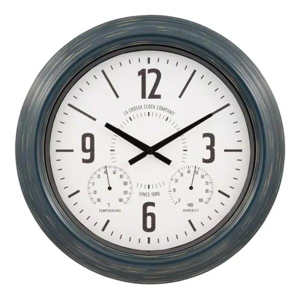 La Crosse Technology La Crosse Clock Company 18 in. Hamilton Metal Analog Quartz Indoor/Outdoor Wall Clock
