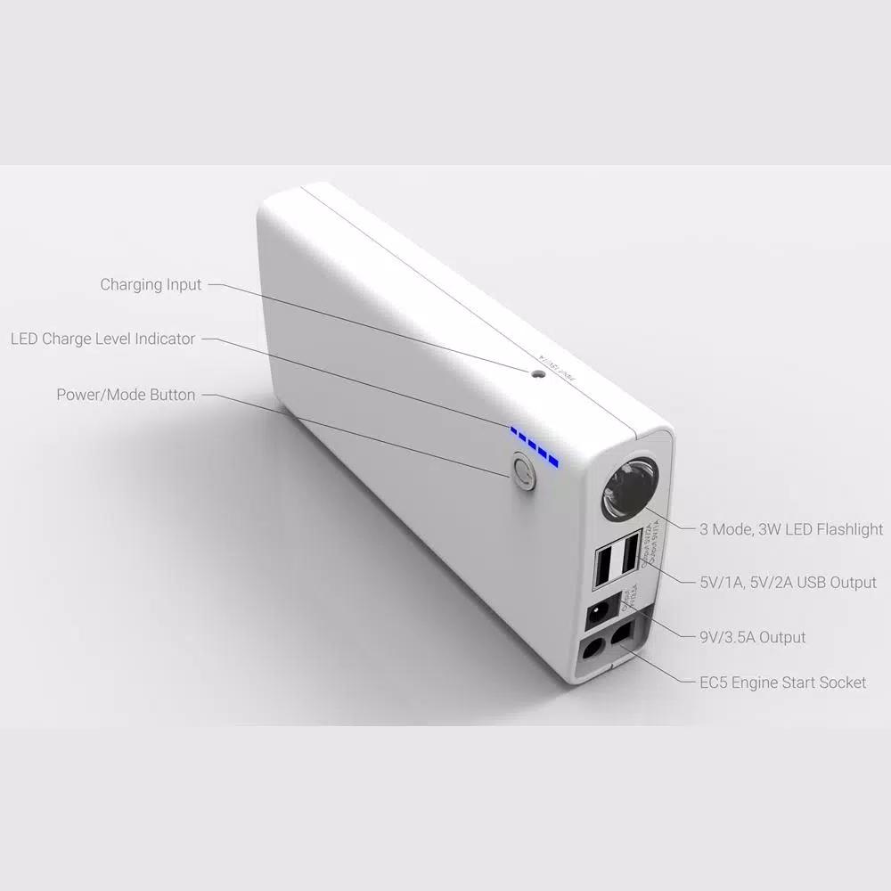 Smartech Products Smartech JS-10000 10000mAh Lithium Vehicle Jump Starter and Portable Power Bank with Carrying Case