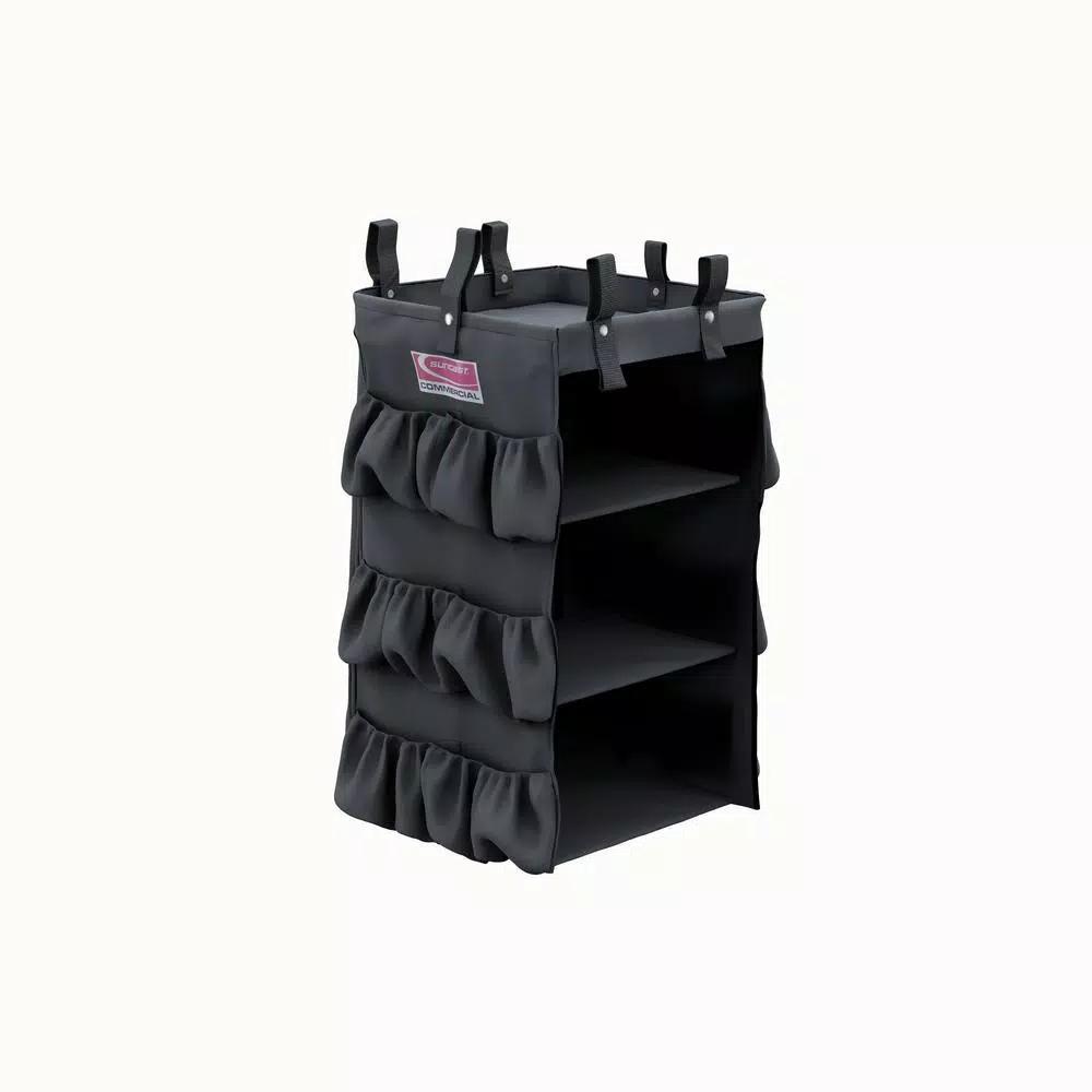 Suncast Commercial 3-Sided Housekeeping Cart Organizer Bag with Shelves