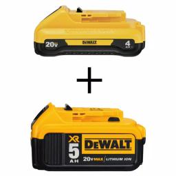 DEWALT 20V MAX Lithium-Ion 4.0 Ah Compact Battery and 5.0 Ah Battery Combo thumbnail 1