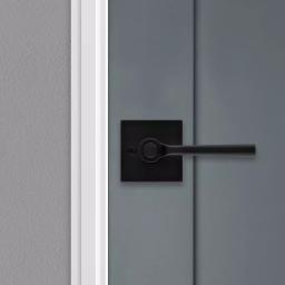 Kwikset Lisbon Signature Series Square Exterior Entry Door Lever, Iron Black, SmartKey Security thumbnail 2