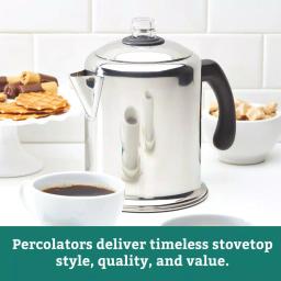 Farberware Classic Series 8-Cup Stainless Steel Stovetop Percolator thumbnail 3