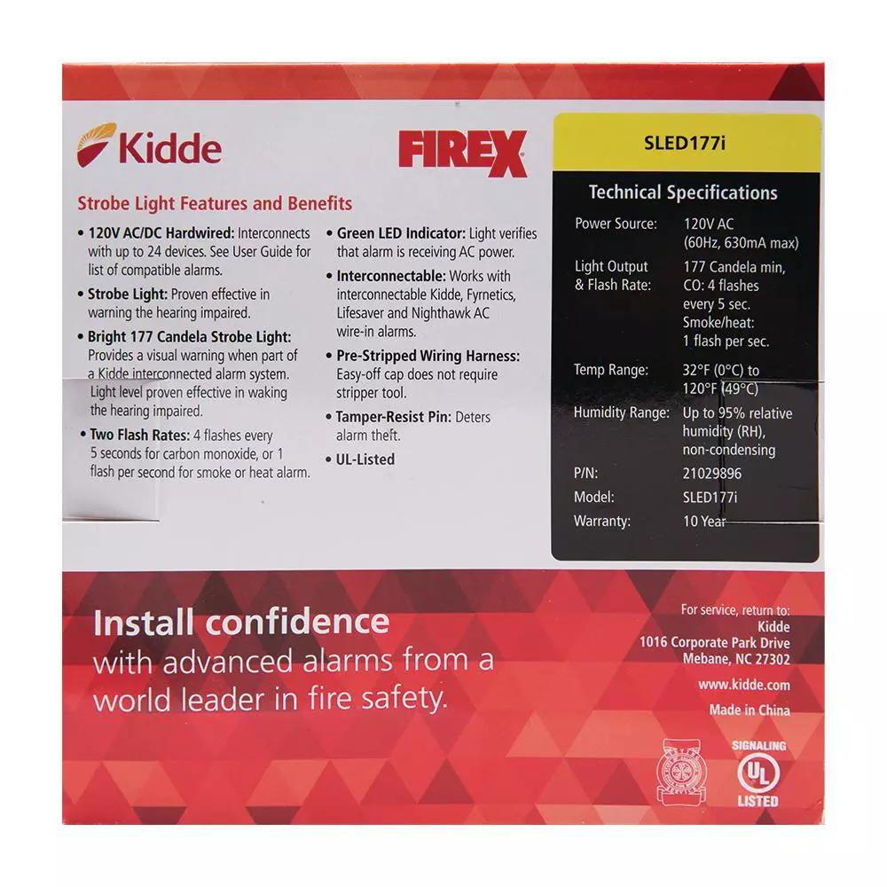 Kidde SLED177i 120V Hardwire Interconnectable Auxiliary Strobe Light