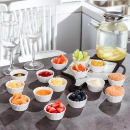 MALACASA White Porcelain Ramekins Set of 16, 2.75 in. Ceramic Souffle Dishes and Serving Bowls thumbnail 8