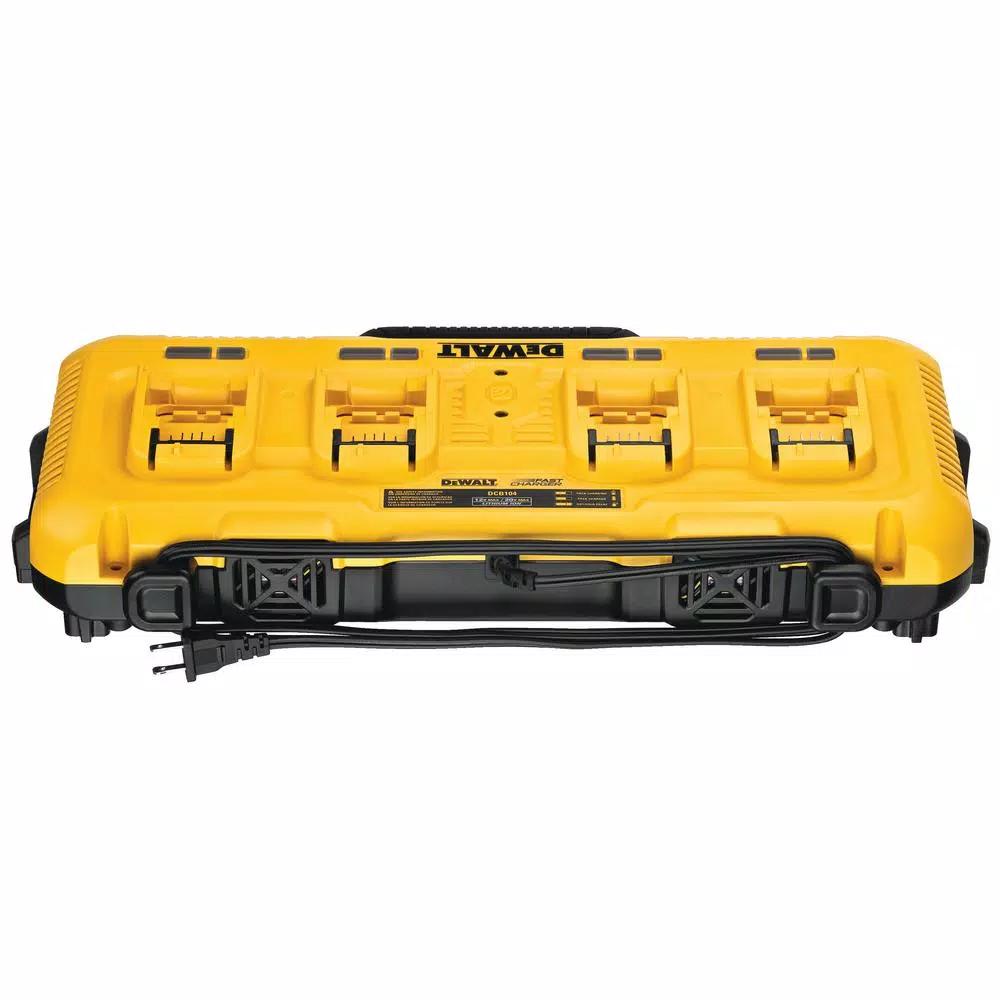 DEWALT 4-Port Rapid Lithium-Ion Battery Charger for 12V, 20V MAX, and FLEXVOLT 60V MAX Batteries