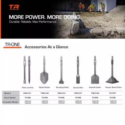 TR Industrial 3 in. x 12 in. Scaling Chisel for TR-100 and TR-300 Series Demolition Hammers, TR-1 Shank thumbnail 4