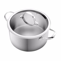 Cooks Standard 6 Qt. Stainless Steel Stock Pot with Tempered Glass Lid thumbnail 2