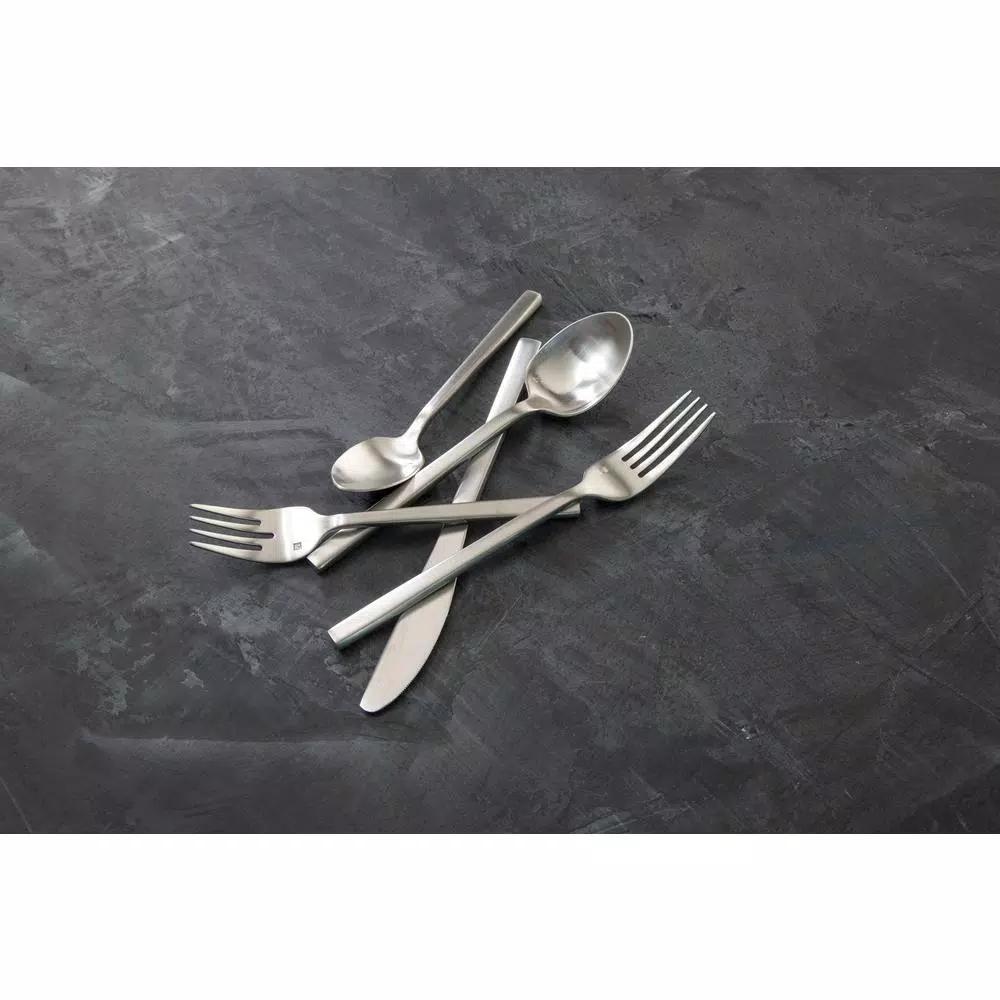 Fortessa Arezzo 5-Piece 18/10 Stainless Steel Brushed Flatware Place Setting