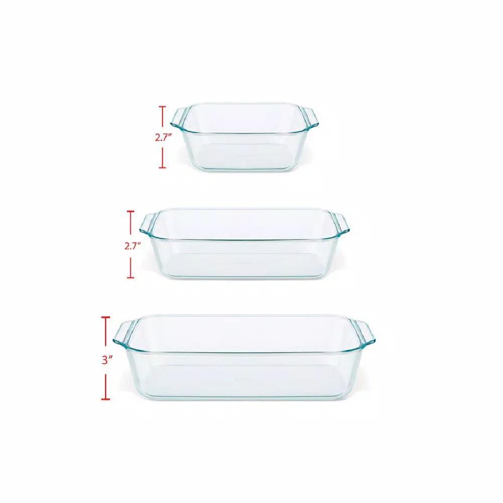 Pyrex 6-Piece Deep Glass Bakeware Set with Lids