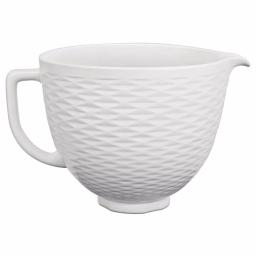 KitchenAid 5 Qt. White Chocolate Textured Ceramic Mixing Bowl for Tilt-Head Stand Mixers thumbnail 1