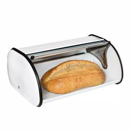 Honey-Can-Do Retro White Rolltop Bread Box - Steel Kitchen Storage Container thumbnail 6