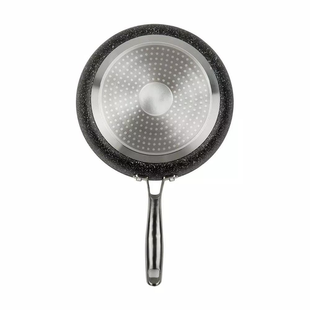 MasterPan Granite Ultra 9.5 in. Cast Aluminum Nonstick Frying Pan, Black Marble Finish
