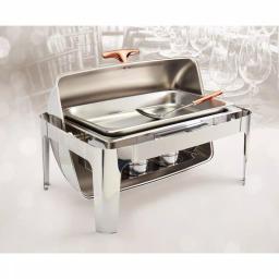 Unbranded Denmark Tools for Cooks 9.5 Qt Rectangular Stainless Steel Roll Up Chafing Dish Set, 5-Piece thumbnail 3