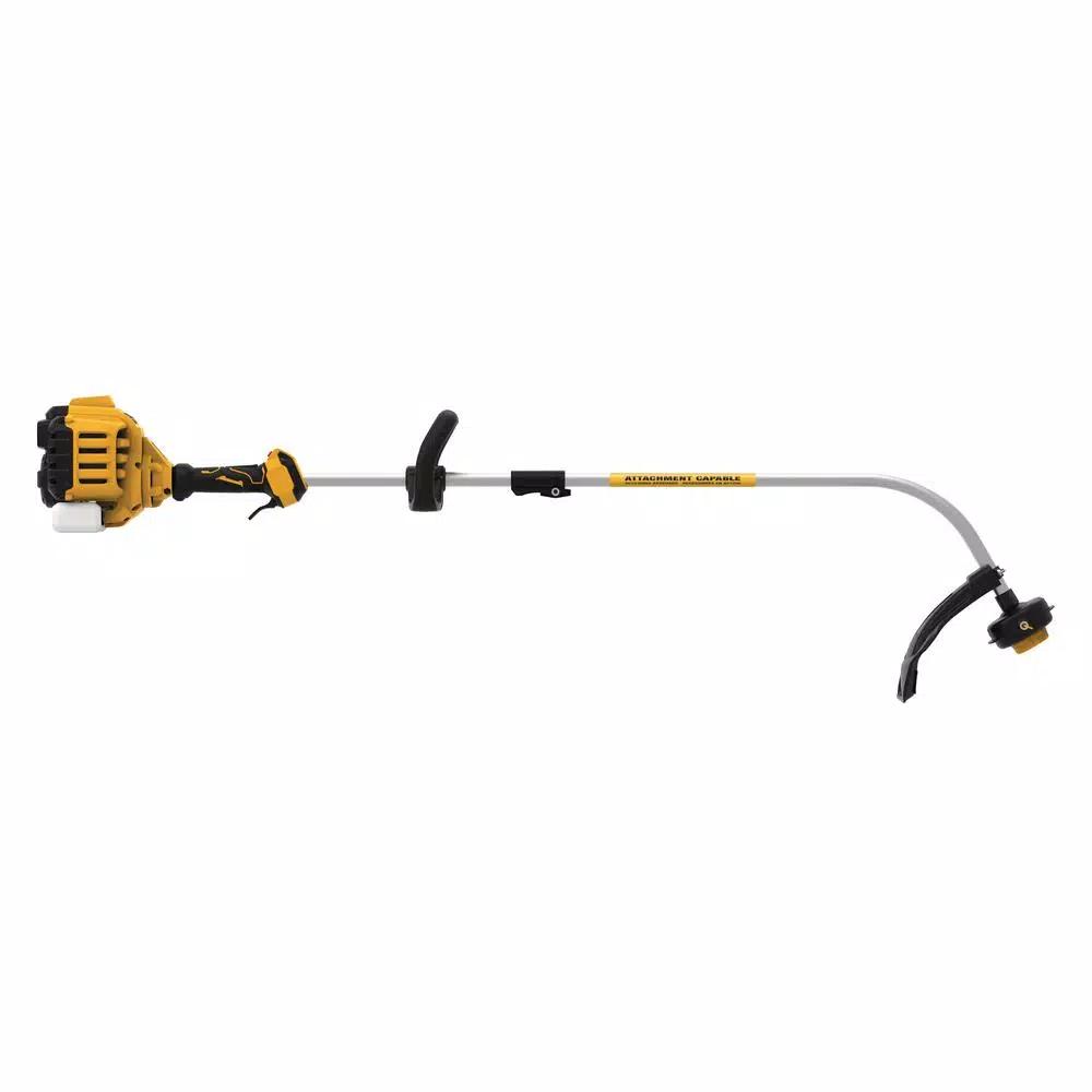 DEWALT 27cc 2-Cycle Gas Curved Shaft String Trimmer with Attachment Capability