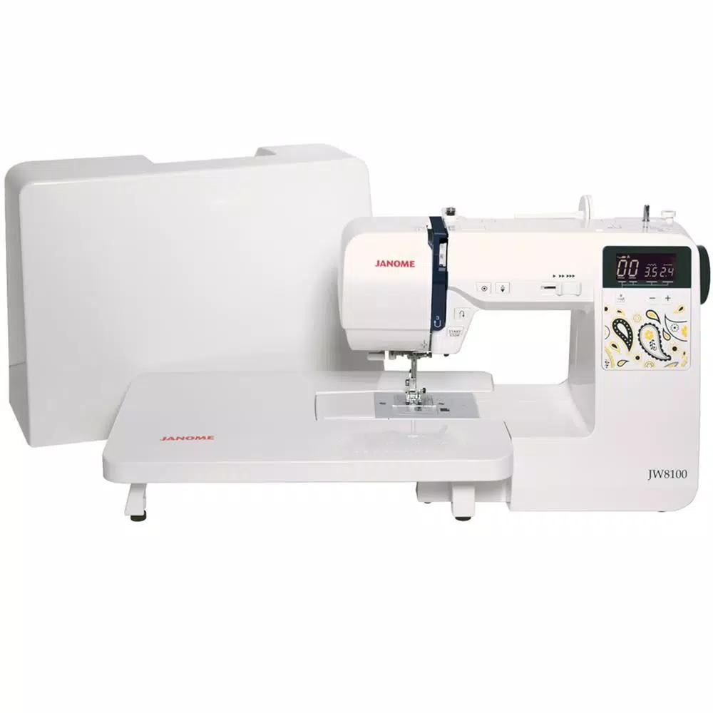 Janome JW8100 100-Stitch Computerized Sewing Machine with Accessory Bundle