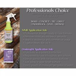 MMR Mold & Mildew Stain Remover (32 oz) and Onslaught Disinfectant Concentrate (2 oz) 2-Step Combo Pack thumbnail 7