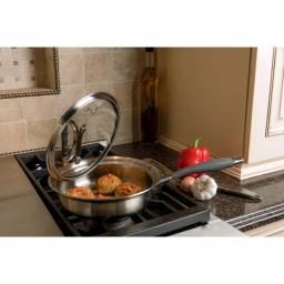 CookCraft by Candace 1.25 qt. Tri-Ply Stainless Steel Saute Pan with Patented Latch Glass Lid thumbnail 5