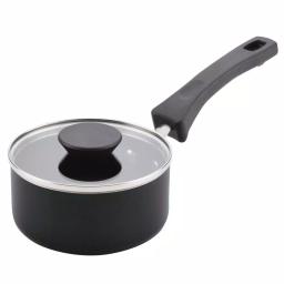 Farberware Neat Nest 1-Quart Aluminum Nonstick Saucepan with Glass Lid, Black thumbnail 1