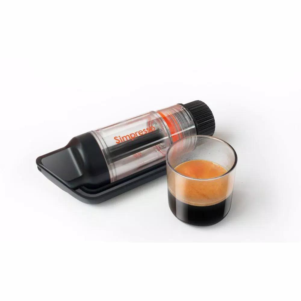 Simposh Simpresso Portable Espresso Machine - Hand Powered Travel Coffee Maker with NS Capsule & Ground Coffee Compatibility