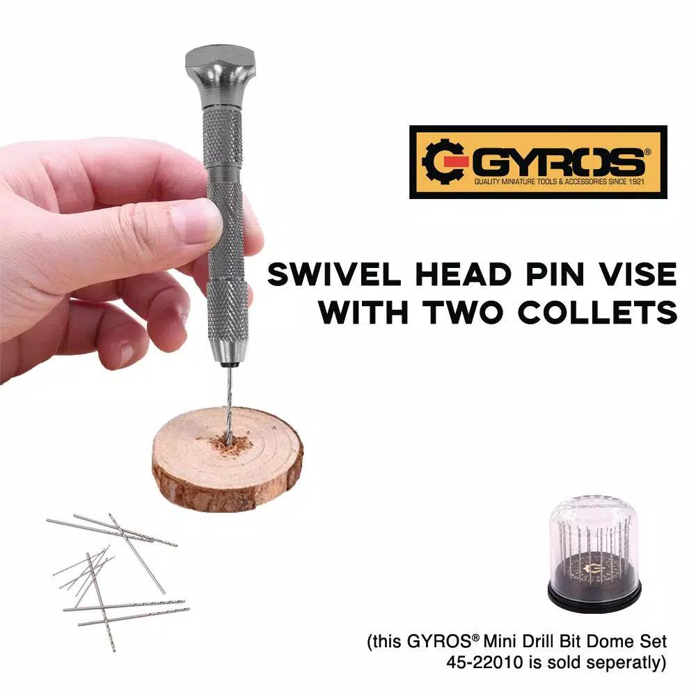 Gyros Swivel Head Pin Vise with 2 Double-Ended Collets