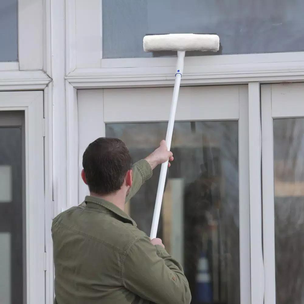 Unger 10 in. Window Washing Starter Kit with Collapsible Pole and Bucket