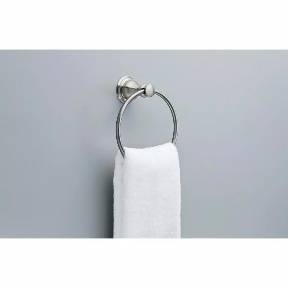 Delta Aubrey Brushed Nickel Towel Ring - Wall Mounted Hand Towel Holder