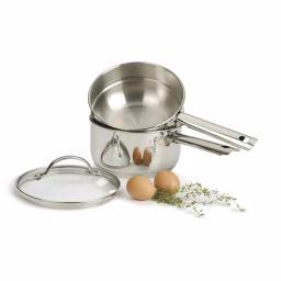 RSVP International Endurance 2 Qt. Induction Double Boiler Set with Tempered Glass Lid thumbnail 1