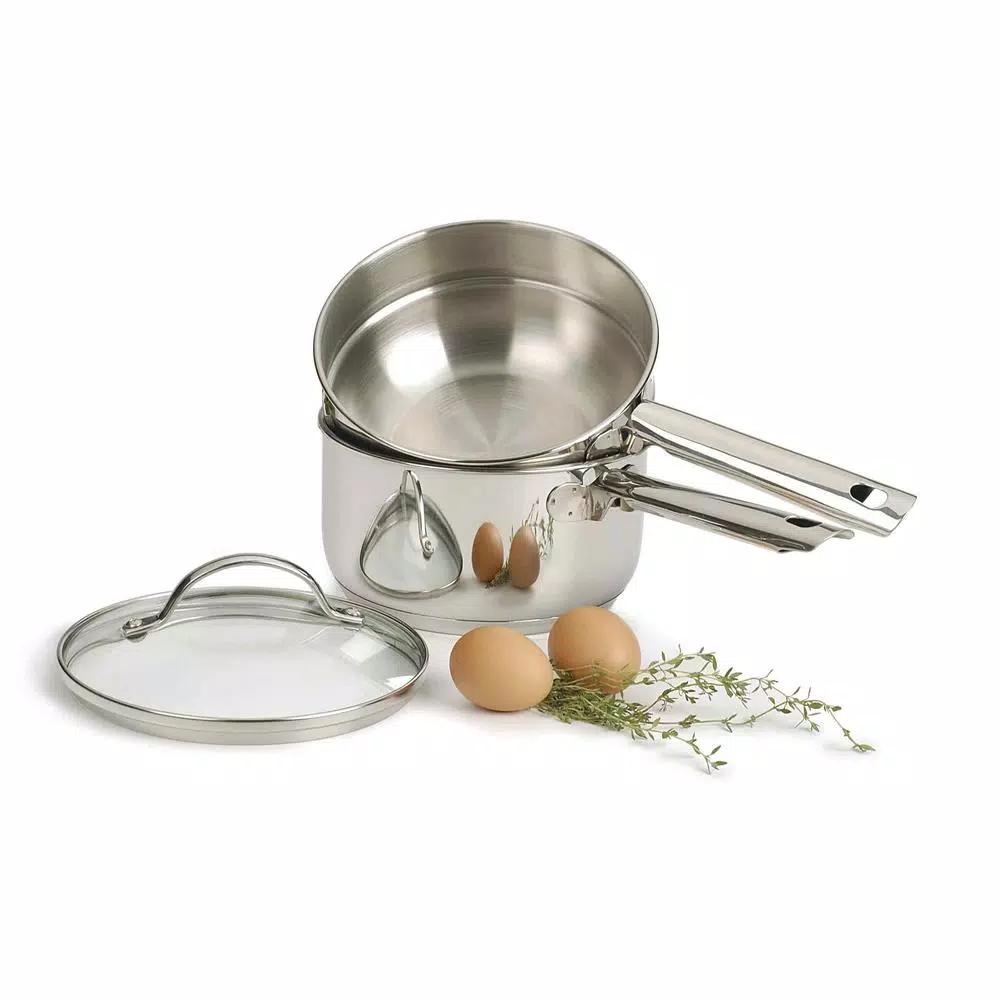 RSVP International Endurance 2 Qt. Induction Double Boiler Set with Tempered Glass Lid