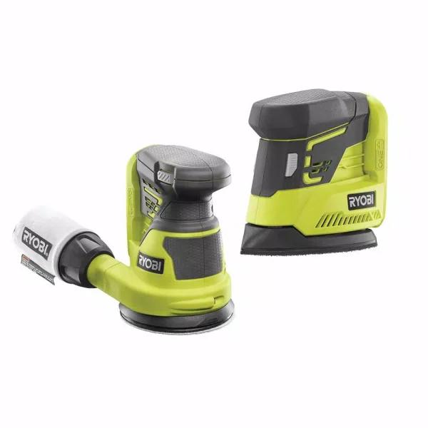 RYOBI 18V ONE+ Cordless 5 in. Random Orbit Sander and Corner Cat Finish Sander Combo Kit (Tools Only)