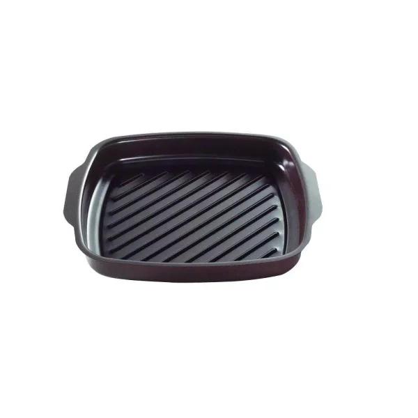 Nordic Ware 365 Grilling 10.25 in. Square Steel Nonstick Grill Pan, Black