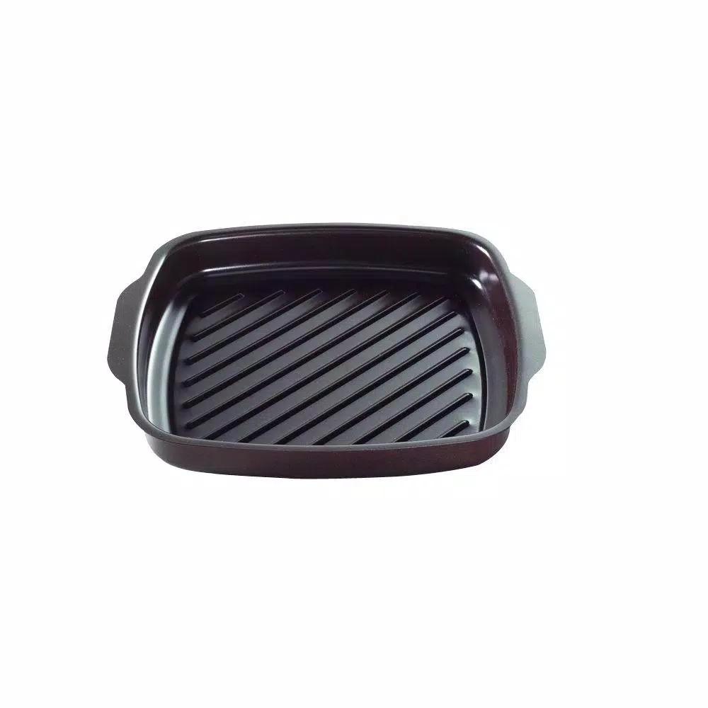 Nordic Ware 365 Grilling 10.25 in. Square Steel Nonstick Grill Pan, Black