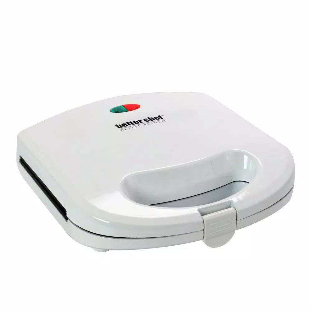 Better Chef Belgian Waffle Maker, 2-Slice Non-Stick Countertop Waffle Iron, White