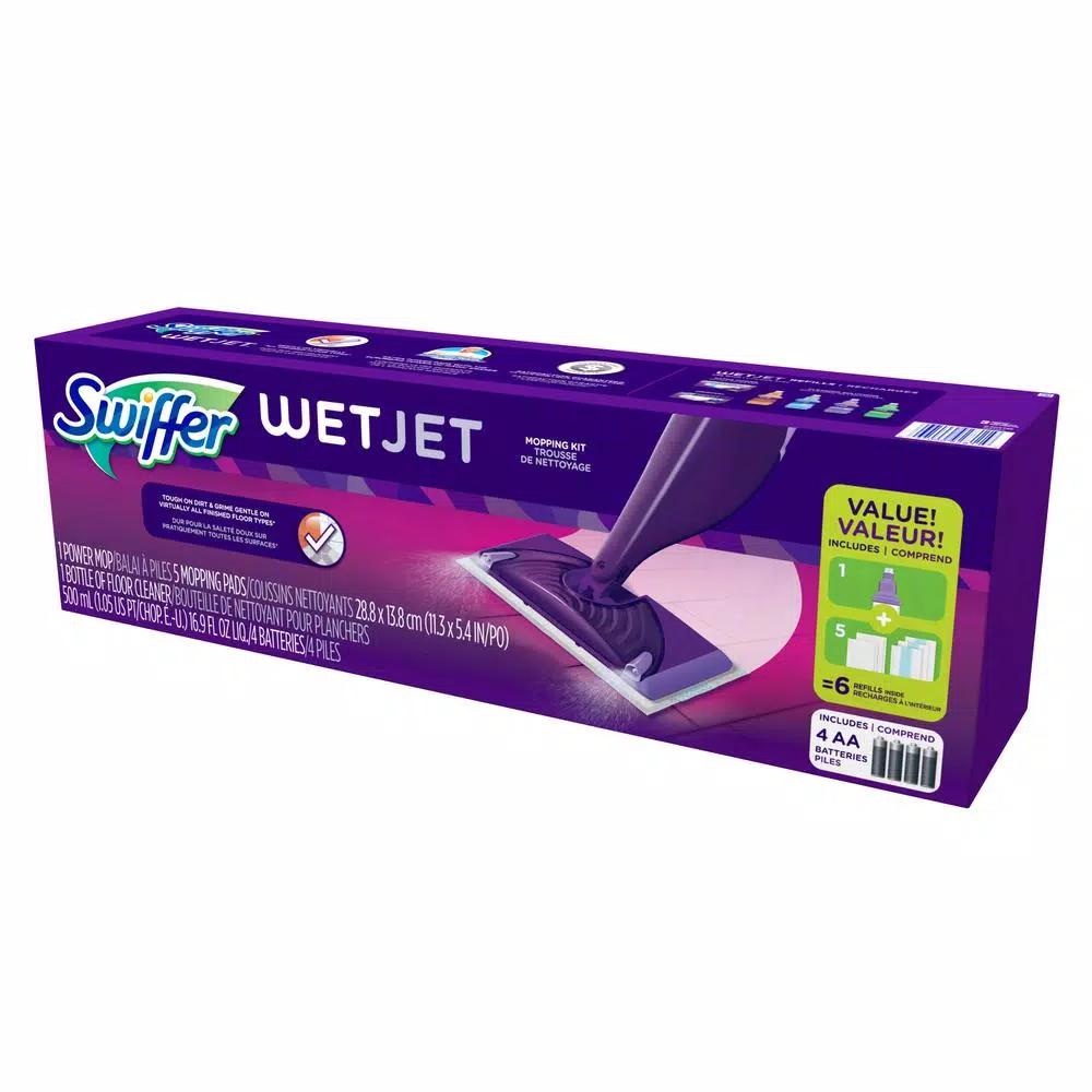 Swiffer WetJet Power Mop Starter Kit for Hardwood, Laminate, and Tile Floors
