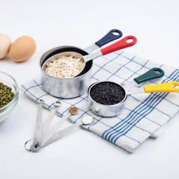 Fox Run 4-Piece Stainless Steel Measuring Cup Set with Color-Coated Handles thumbnail 5