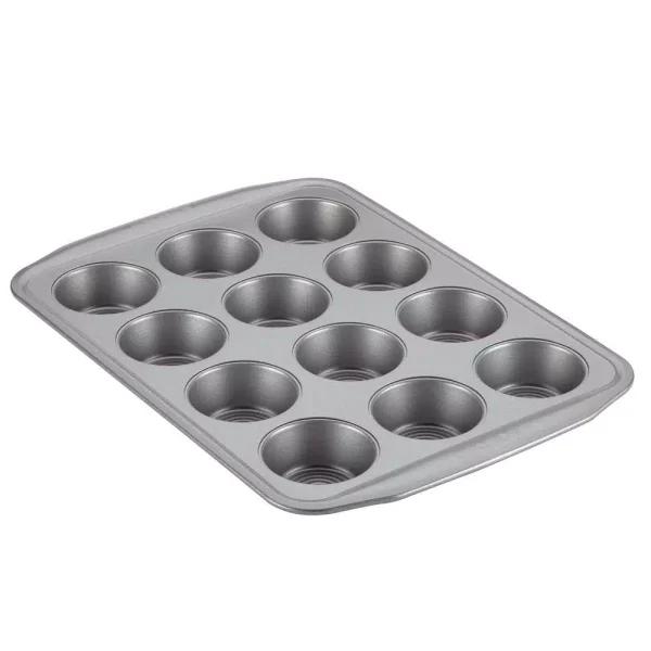 Circulon 12-Cup Nonstick Muffin Pan, Gray Bakeware