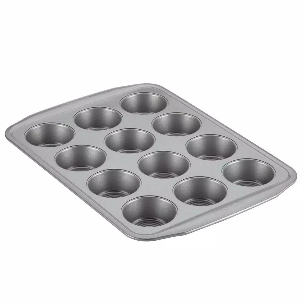 Circulon 12-Cup Nonstick Muffin Pan, Gray Bakeware