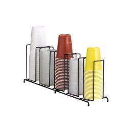 Unbranded Black 5-Section Wire Rack Cup and Lid Organizer for Catering and Restaurants thumbnail 2
