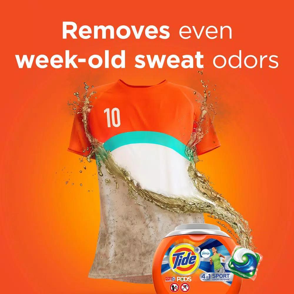 Tide PODS Plus Febreze Sport Odor Defense Laundry Detergent Pods, Active Fresh, 15-Count